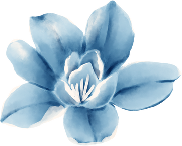 Watercolor Individual Blue Flower